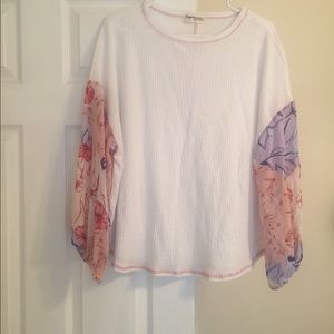 Boutique waffle knit long sleeve top size small